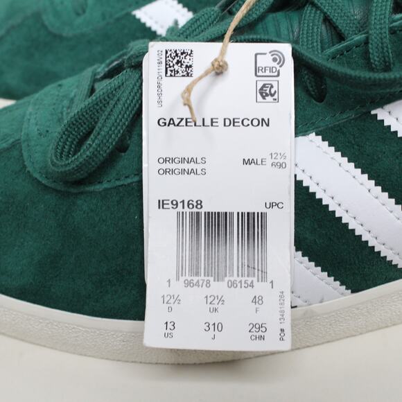 Adidas Originals Gazelle Decon Collegiate Green/White Suede Size Men's 13 IE9168 - Picture 7 of 7